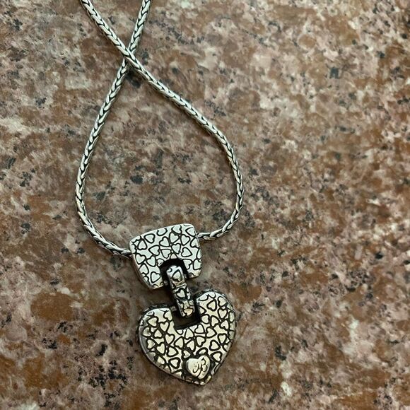 Brighton vintage scrolled moving heart pendant necklace‎ and matching earrings - Picture 3 of 7